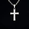 GLD PROMO - WOMEN Large Simple Cross Pendant in White Gold