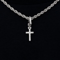 GLD Promo Sets - Clip Ons Iced Micro Cross Clip On Pendant in White Gold