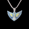 GLD Men Dallas Wings Official WNBA Logo Pendant in White Gold