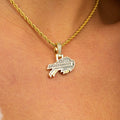 GLD Women Buffalo Bills Official NFL Micro Logo Pendant - Yellow Gold