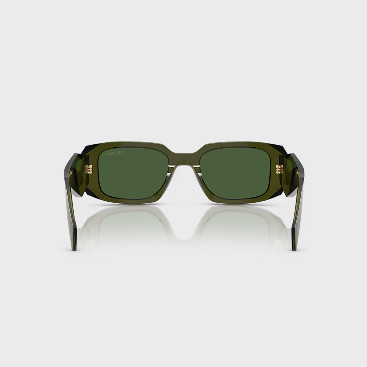 Prada Symbole PR 17WS Rectangular Sunglasses - Transparent Bottle / Dark Green