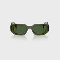 Prada Symbole PR 17WS Rectangular Sunglasses - Transparent Bottle / Dark Green