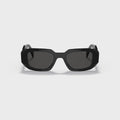 Prada Symbole PR 17WS Rectangular Sunglasses - Black / Dark Grey