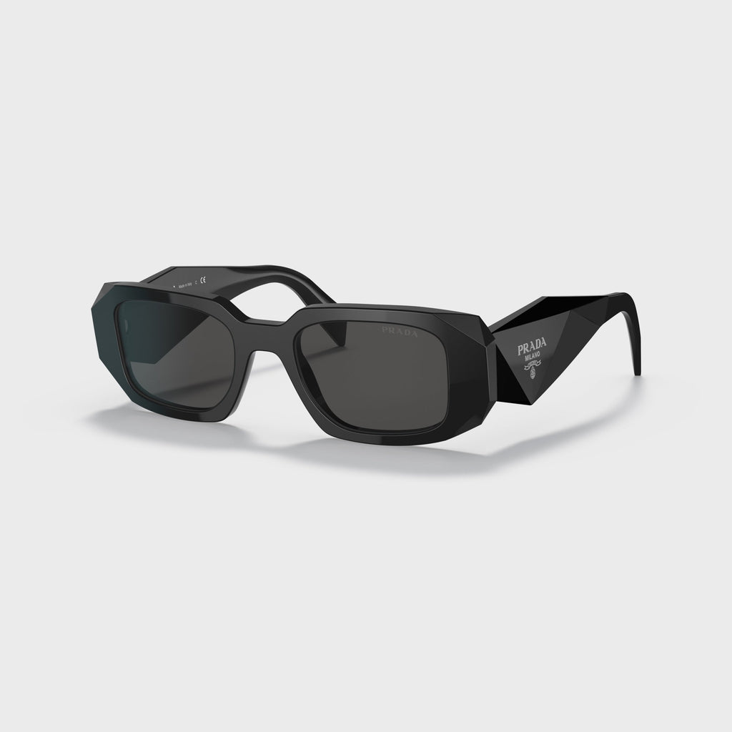 Prada Symbole PR 17WS Rectangular Sunglasses - Black / Dark Grey