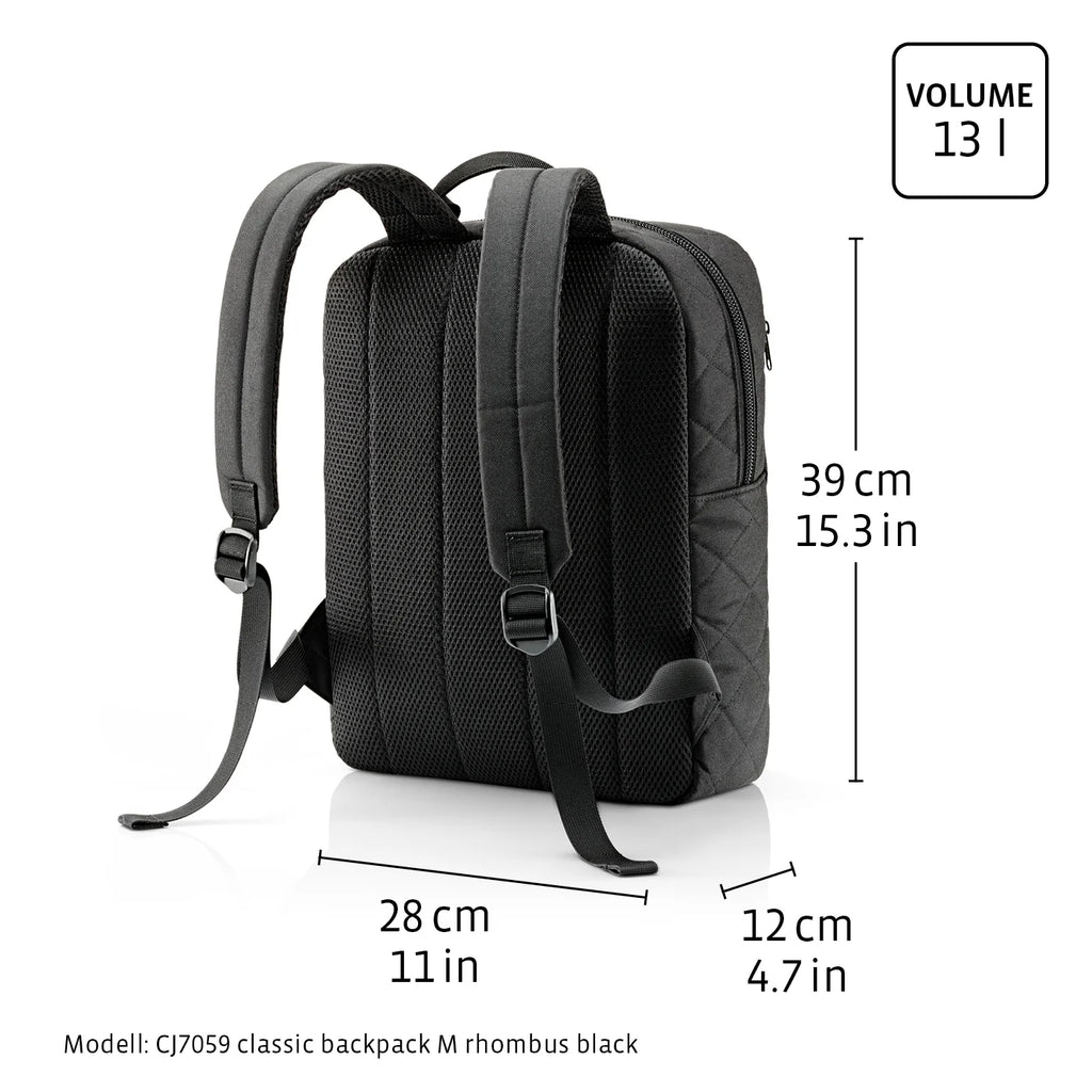 Classic Backpack M Rhombus Midnight Gold