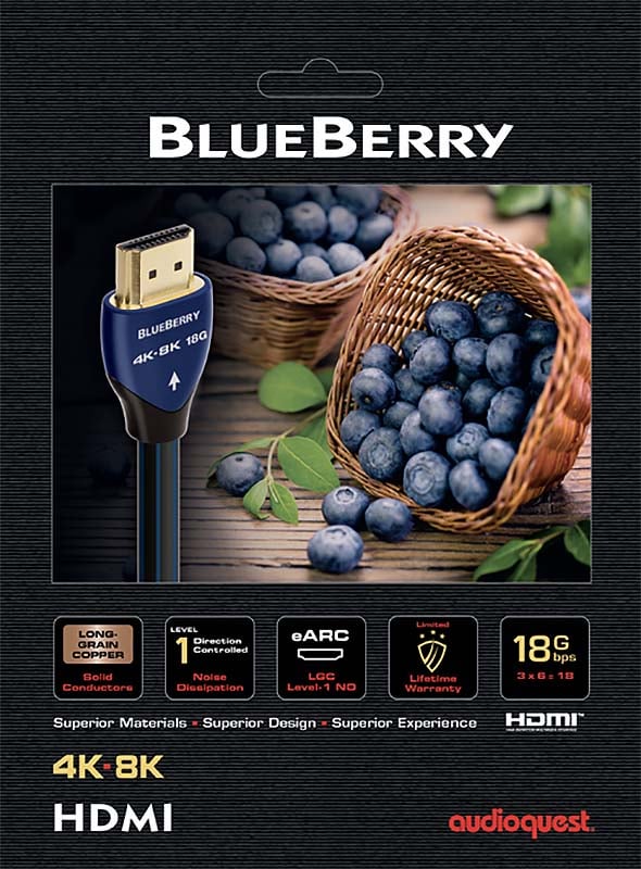 AudioQuest 1.5 Meters (4.9 Feet) BlueBerry HDMI 2.1 Cable - HDM18BLUE150 - image 3