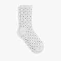 Women’s Ruffle Rib Quarter Sock | White x Black Polka Dot