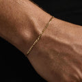 GLD Men 10k Solid Gold Figaro Bracelet (2mm)