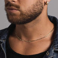 GLD Men Solid Gold Figaro Link Necklace (3mm)