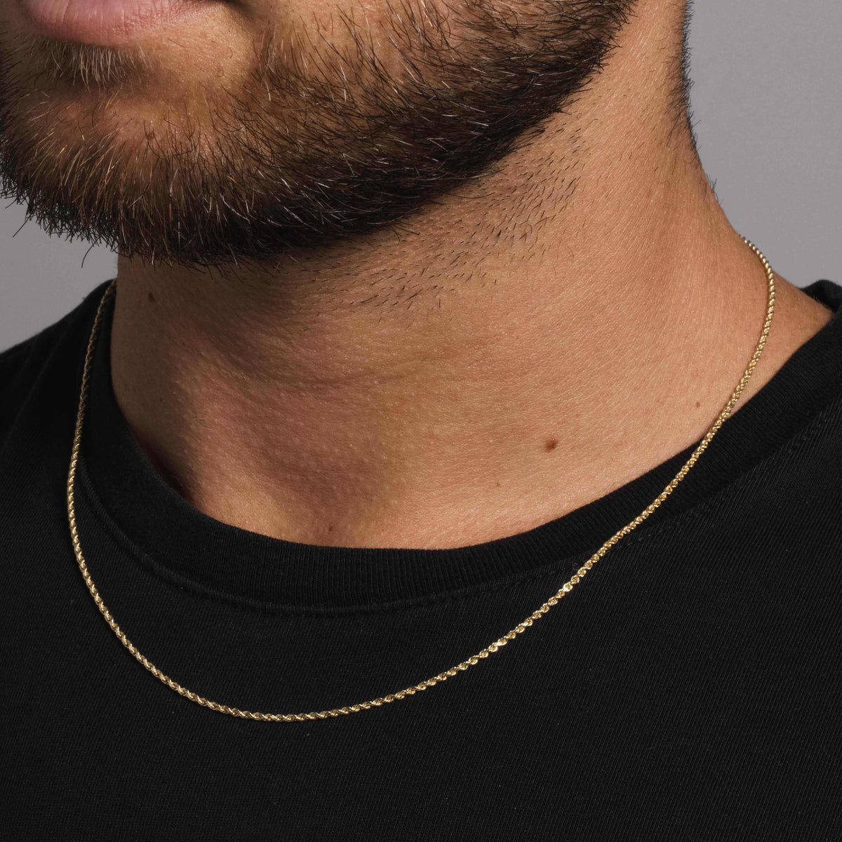 GLD Men Solid Gold Rope Chain (1.5mm)