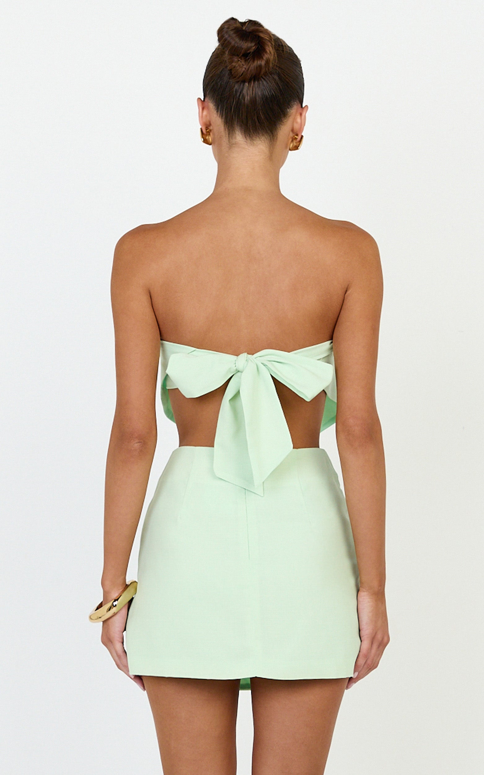 Robyn Mini Skirt - Wrap Tie Front Skirt in Sage