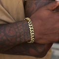 GLD PROMO Signature Cuban Link Bracelet in Yellow Gold - 12mm