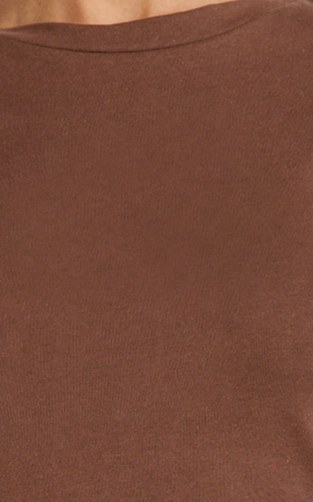 Georgina Top - Crew Neck Short Sleeve Baby Tee in Chocolate