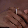 GLD Women 14k Solid Gold 4mm Single Layer Diamond Band Ring-VS Diamonds