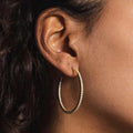 GLD Women 14k Solid Gold Medium Eternity Hoop Earring-VS Diamonds