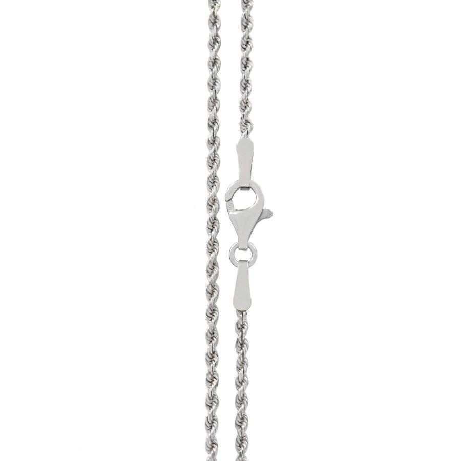 The GLD Shop 18" 1.5mm Rope Chain in White Gold