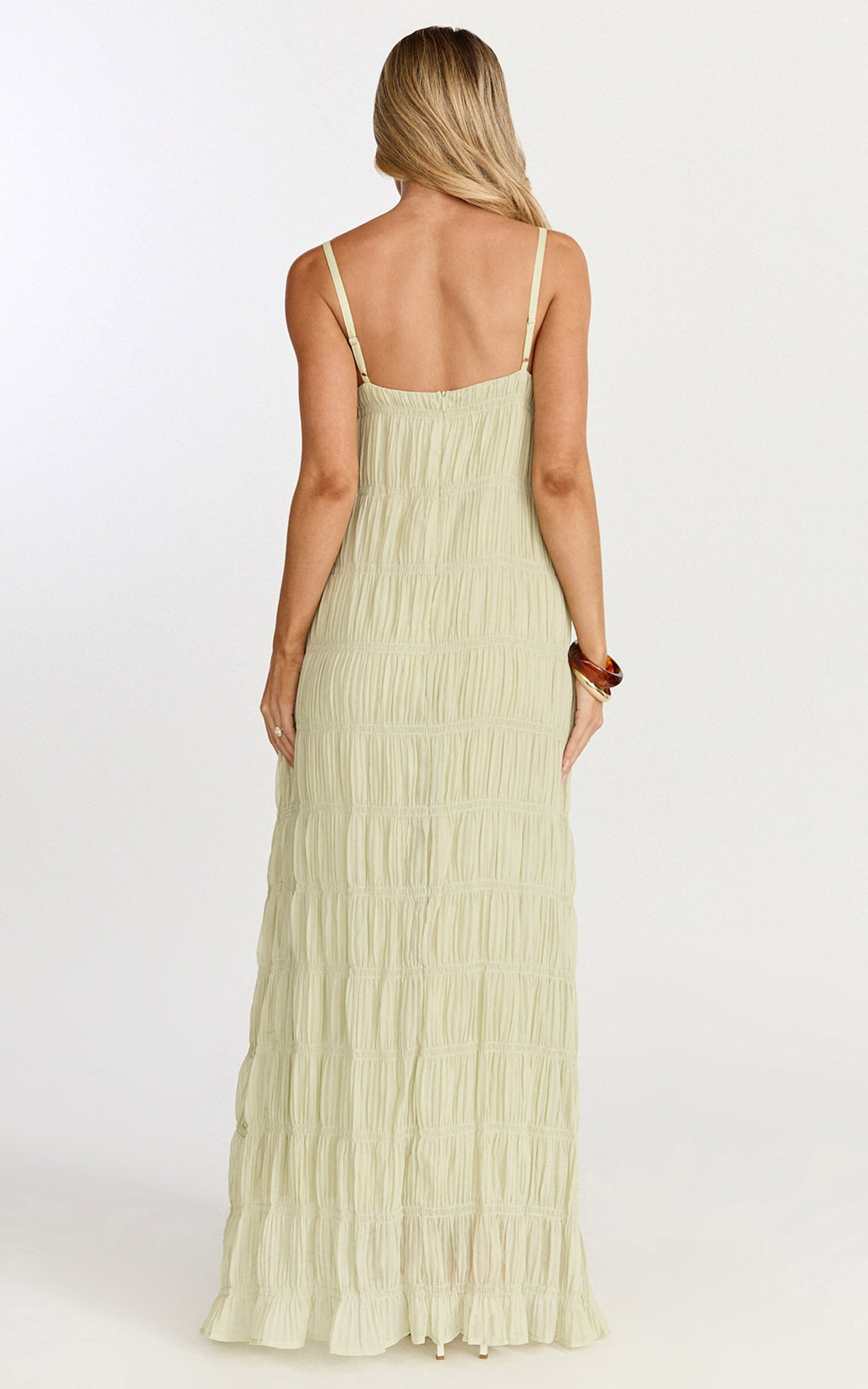 Cleo Maxi Dress - Textured Detail Dress in Sage