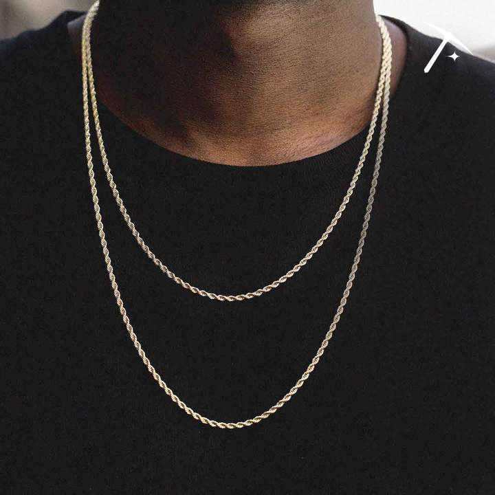 GLD Men 18k Vermeil Rope Chain - 2mm