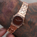 GLD Men 25MM Mini Visionary Stainless Steel Band Watch - Rose Gold - Chocolate Brown Dial