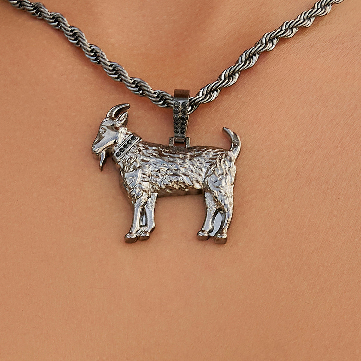 GLD Women Simple Goat Pendant in Black