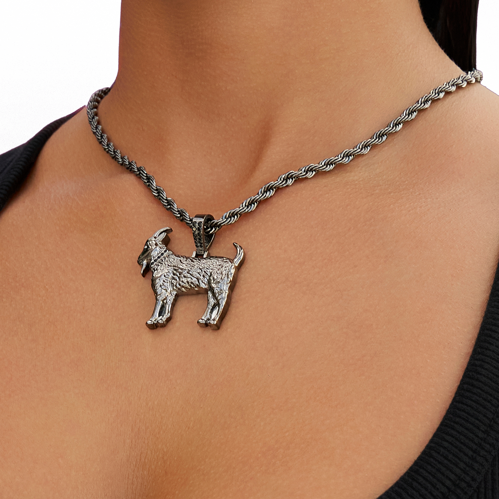 GLD Women Simple Goat Pendant in Black
