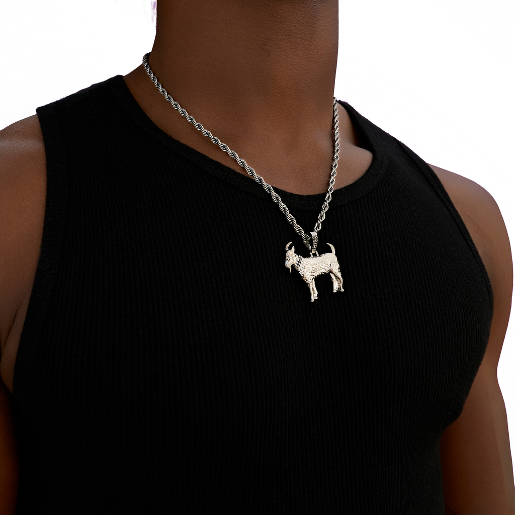 GLD Men Simple Goat Pendant in Black