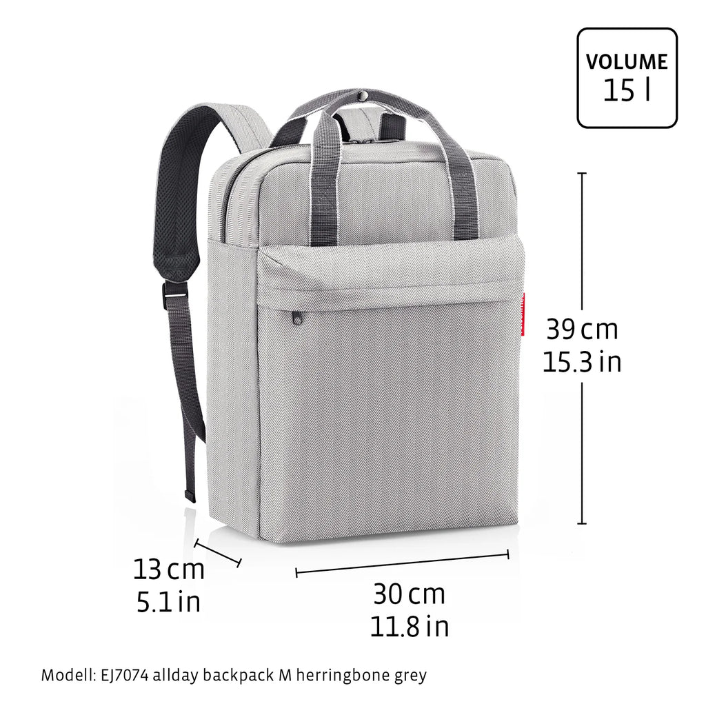 Allday Backpack M Herringbone Sand