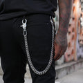 GLD Men 19MM Miami Cuban w/ 65MM Carabiner Pant Chain in White Gold
