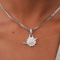 GLD Women Miami Dolphins Official NFL Micro Logo Pendant - White Gold