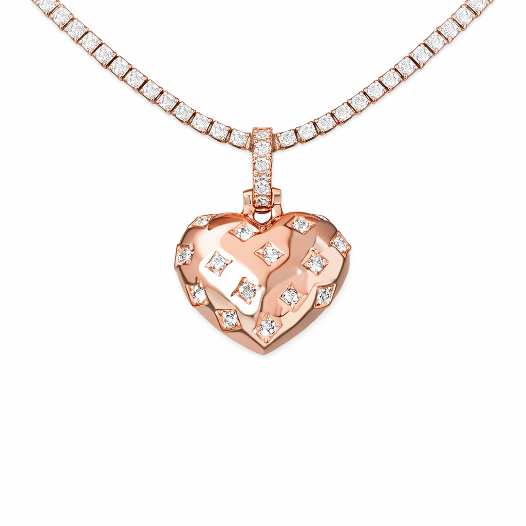 GLD Women Diamond GLD Star Heart Pendant in Rose Gold
