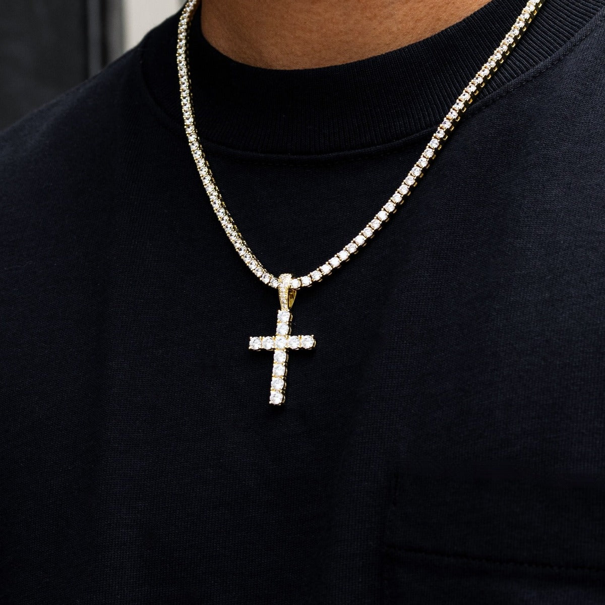 GLD PROMO Diamond Cross in Yellow Gold