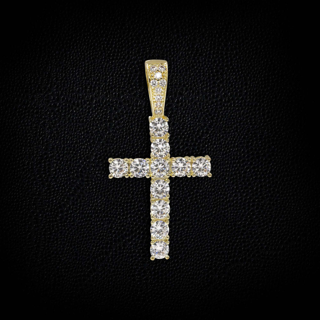 GLD Women Solid Gold Diamond Cross Pendant-VS Diamonds