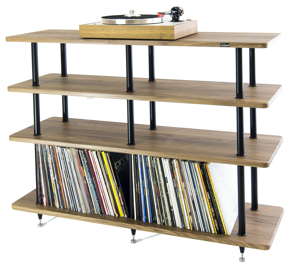 Solidsteel VL-4 Walnut Wood Vinyl Record Storage & Hi-Fi Rack - VL-4 - image 3