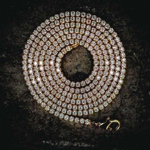 The GLD Shop 20" Micro Tennis Necklace in Yellow Gold