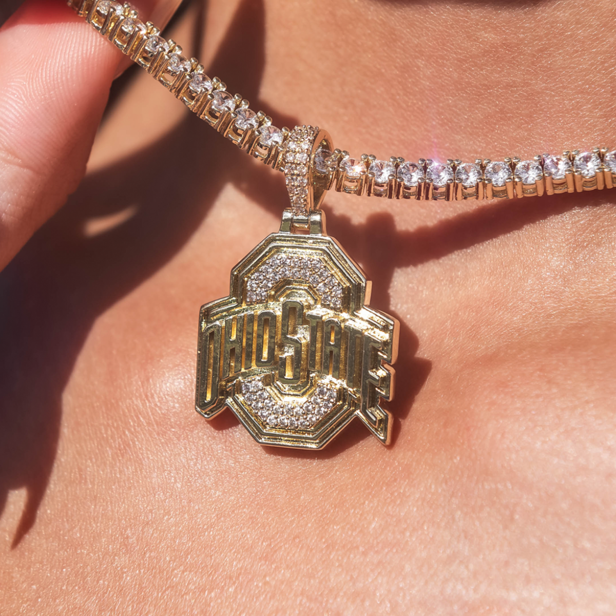 GLD Women Ohio State Buckeyes Official NCAA Micro Logo Pendant