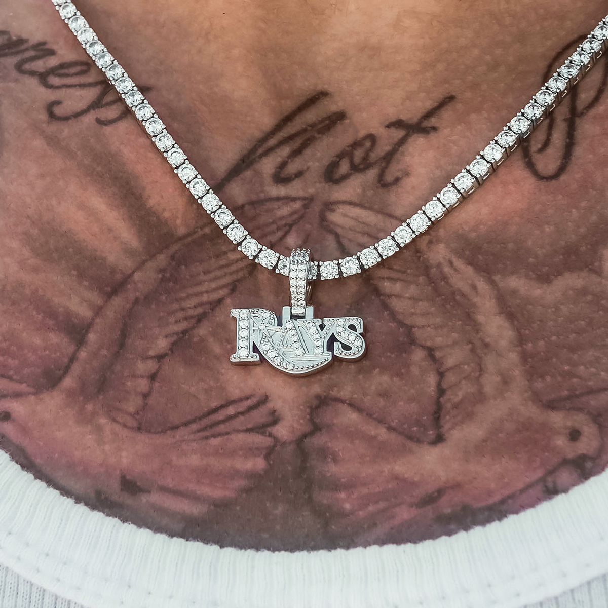 GLD Men Tampa Bay Rays Official MLB Micro Logo Pendant