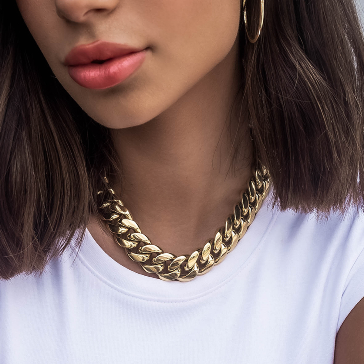 GLD PROMO - WOMEN GLD Signature Cuban in Yellow Gold- 19mm