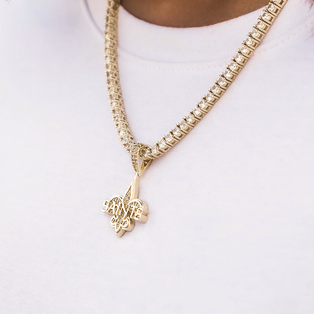 GLD Women New Orleans Saints Official NFL Micro Logo Pendant