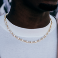 GLD Men Round Stone Star Tennis Chain