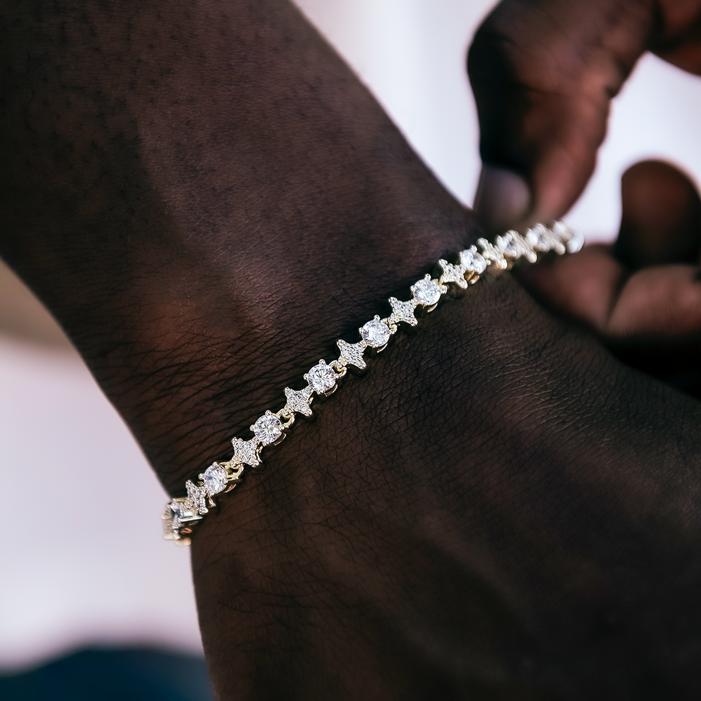 GLD PROMO Round Stone Star Tennis Bracelet