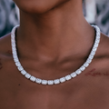 GLD Women Diamond Cushion Cut Tennis Necklace