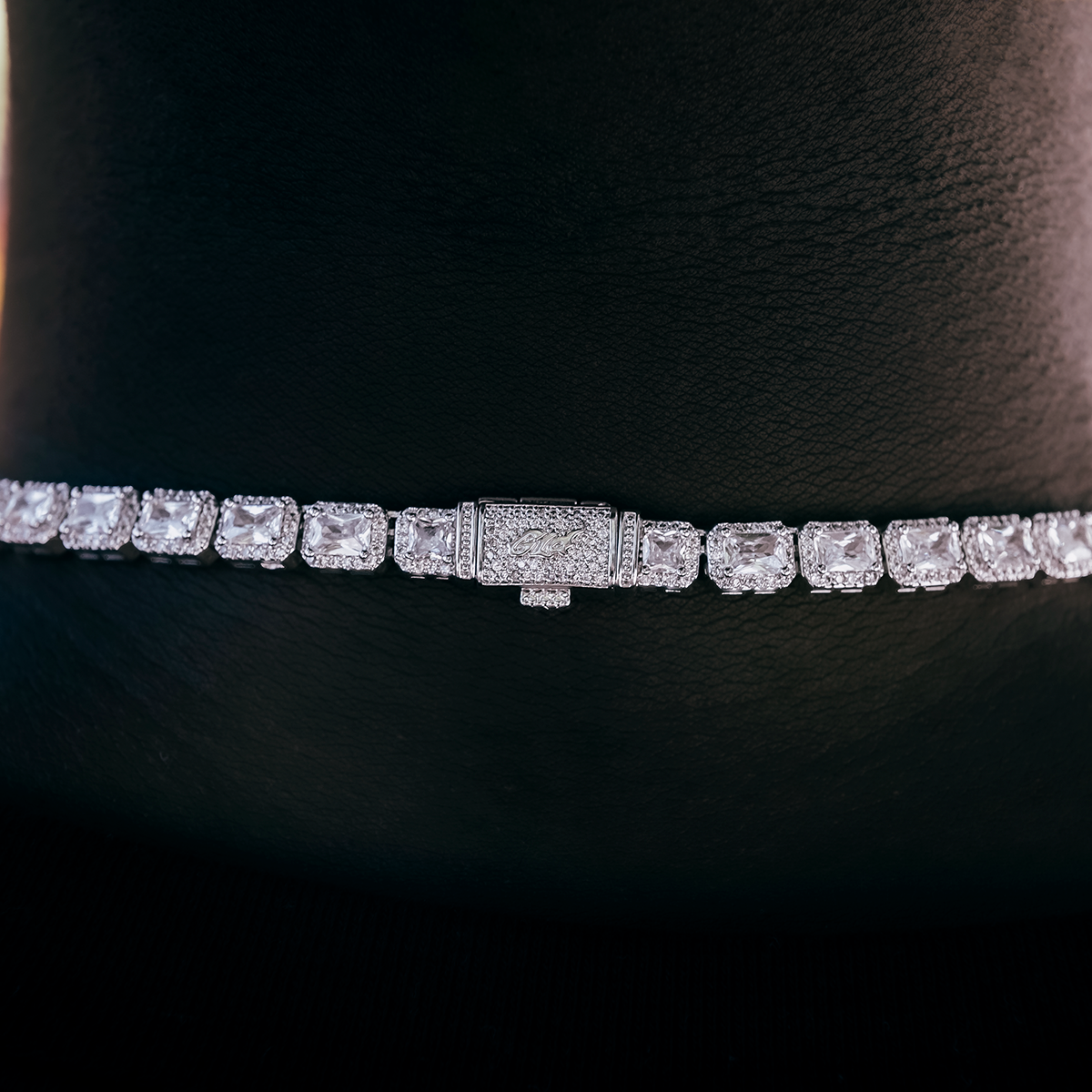 GLD Men Diamond Cushion Cut Tennis Chain