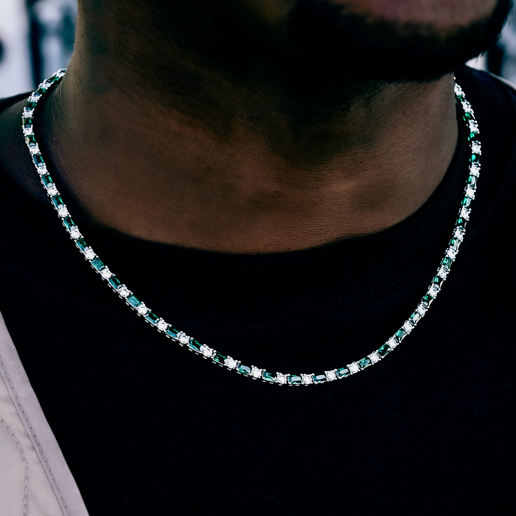 GLD Men Emerald Baguette Tennis Chain