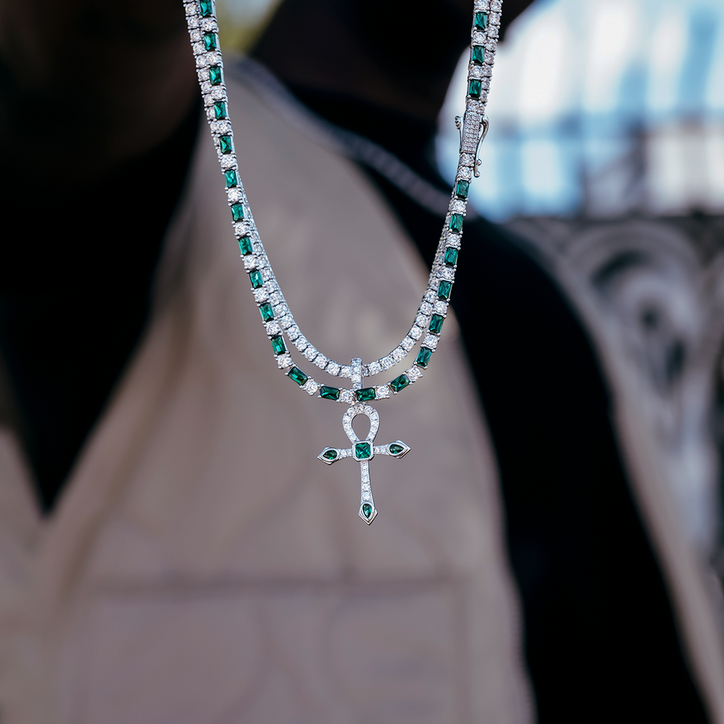 GLD Men Emerald Baguette Tennis Chain