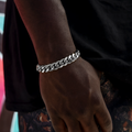 GLD PROMO Signature Cuban Link Bracelet in White Gold - 12mm