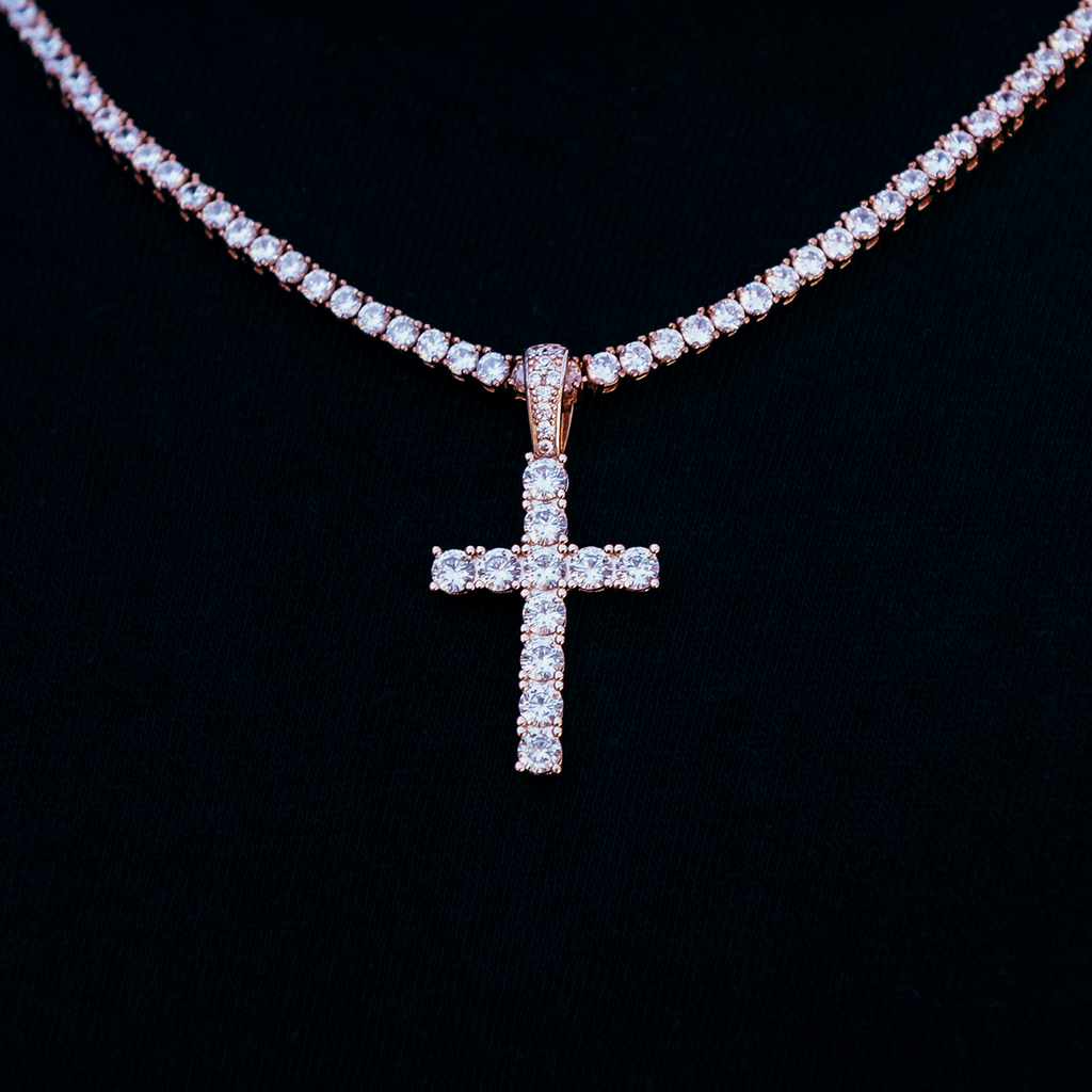 GLD PROMO Diamond Cross in Rose Gold