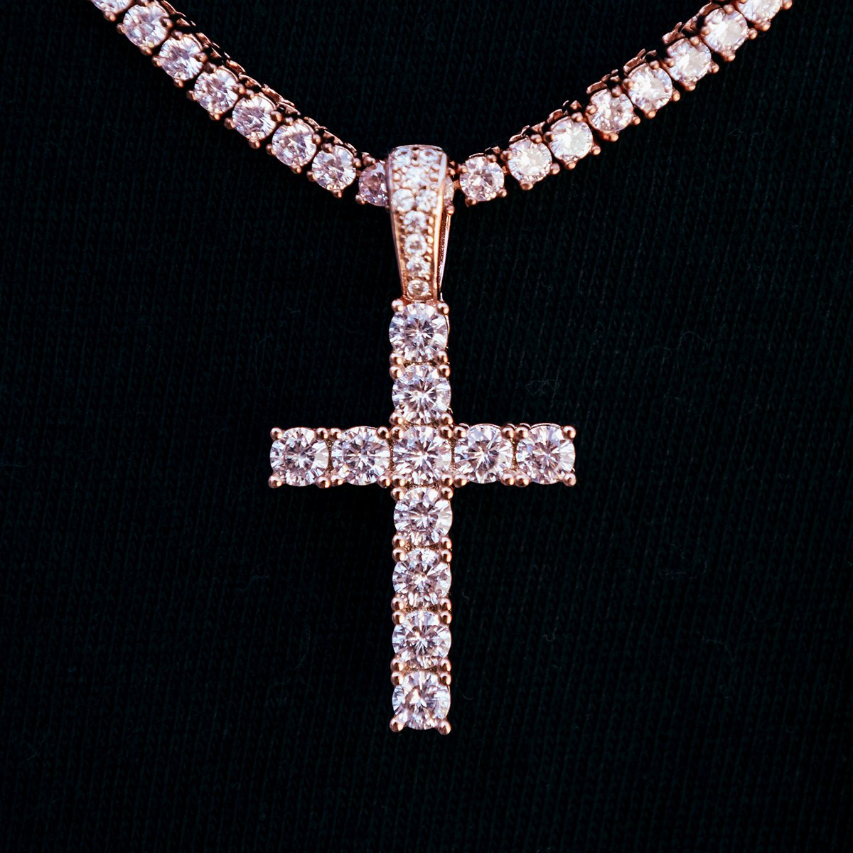 GLD PROMO Diamond Cross in Rose Gold