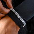 GLD Women Iced Herringbone Bracelet in White Gold- 7mm