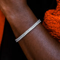 GLD Men Diamond Baguette Tennis Bracelet in White Gold- 6mm