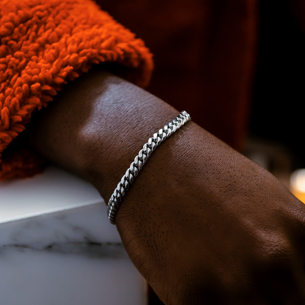 GLD PROMO Miami Cuban Bracelet in White Gold- 6mm